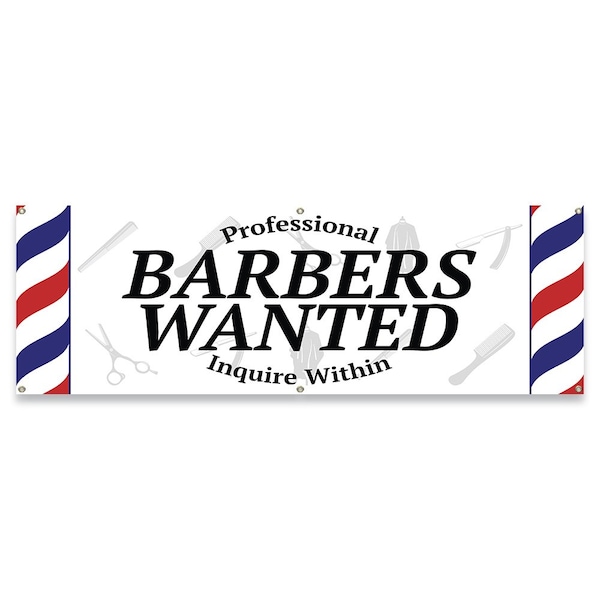 Professional Barbers Wanted Banner Concession Stand Food Truck Single Sided